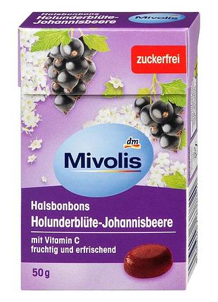 Леденцы для горла mivolis бузина и черная смородина 50 г, от dm