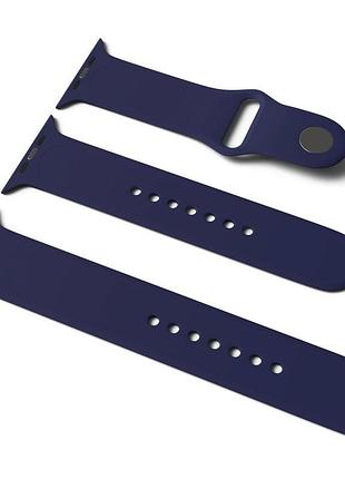 Силиконовый ремешок для apple watch sport band 38/40/41/42mm(ser.10) (s/m & m/l) 3pcs темно-синий / midnight blue