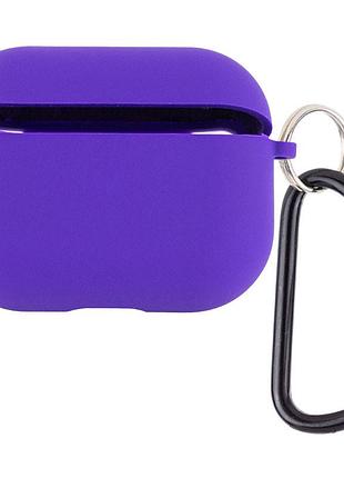 Силиконовый футляр с микрофиброй для наушников airpods pro фиолетовый / ultra violet