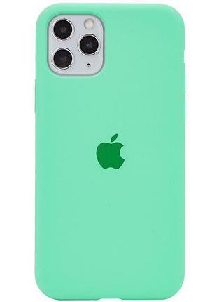 Чехол silicone case full protective (aa) для apple iphone 11 pro max (6.5") зеленый / spearmint 2