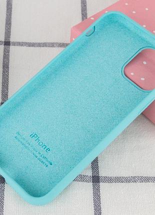 Чехол silicone case full protective (aa) для apple iphone 11 (6.1") бирюзовый / marine green 3
