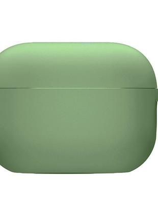 Силіконовий футляр з мікрофіброю для навушників airpods pro 2 / pro м'ятний / mint