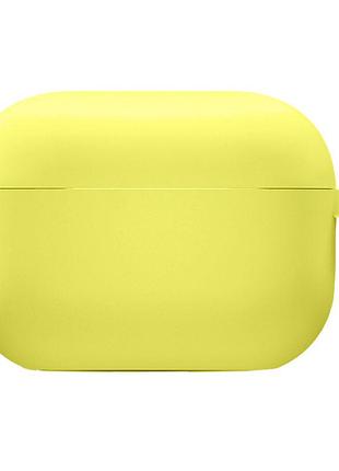 Силіконовий футляр з мікрофіброю для навушників airpods pro 2 / pro жовтий / bright yellow