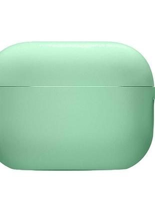 Силіконовий футляр з мікрофіброю для навушників airpods pro зелений / spearmint