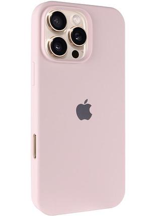 Чехол silicone case full protective (aa) для apple iphone 16 pro (6.3") розовый / chalk pink