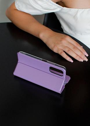 Кожаный чехол-книжка getman elegant (pu) для samsung galaxy a15 4g/5g / m15 5g сиреневый