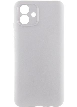 Чехол tpu getman liquid silk full camera для samsung galaxy a07 серый / lavender