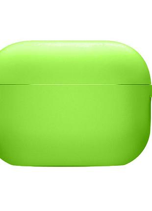 Силіконовий футляр з мікрофіброю для навушників airpods 4 салатовий / neon green
