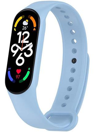 Силиконовый ремешок для xiaomi mi band 7/6/5 голубой / light blue