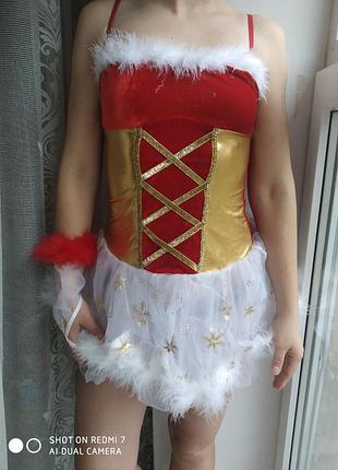 Новорічний пенюар еротична білизна розмір s/m