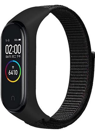 Ремінець nylon new для xiaomi mi band 3/4/5/6/7 black