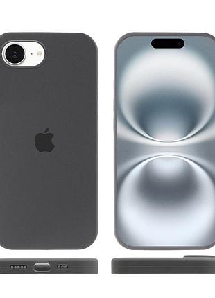 Чехол silicone case full protective (aa) для apple iphone 16e (6.1") серый / dark gray 3
