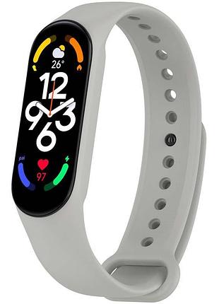 Силиконовый ремешок для xiaomi mi band 7/6/5 серый / light grey