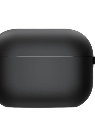 Силиконовый футляр с микрофиброй для наушников airpods 4 черный / black