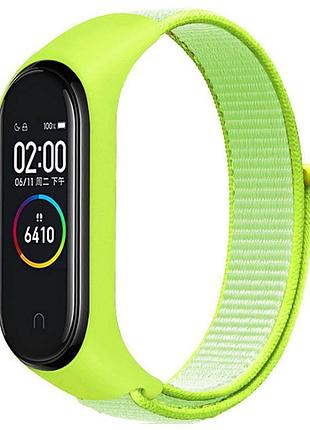 Ремешок nylon new для xiaomi mi band 3/4/5/6/7 light green