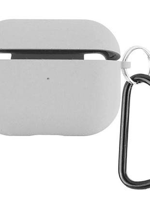 Силиконовый футляр с микрофиброй для наушников airpods 4 серый / stone