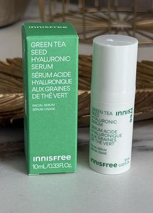 Innisfree green tea seed hyaluronic serum  зволожувальна сироватка для обличчя