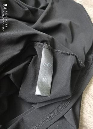 Вечернее облягающее стрейч миди чёрное платье с воланом драпировкой4 фото
