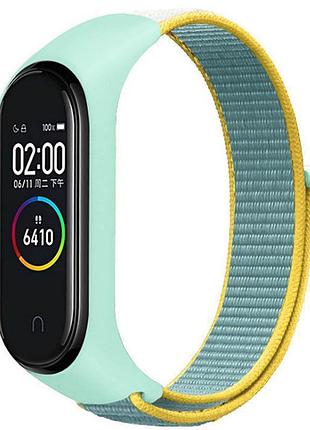 Ремешок nylon new для xiaomi mi band 3/4/5/6/7 beryl / yellow