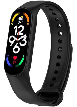 Силиконовый ремешок для xiaomi mi band 7/6/5 черный / black