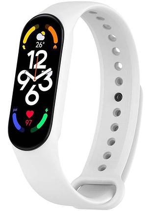 Силиконовый ремешок для xiaomi mi band 7/6/5 белый / white