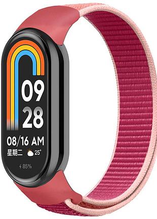 Ремешок nylon new для xiaomi mi band 8/9/10 pomegranate red / pink