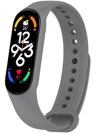 Силиконовый ремешок для xiaomi mi band 7/6/5 серый / gray