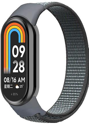 Ремешок nylon new для xiaomi mi band 8/9/10 gray