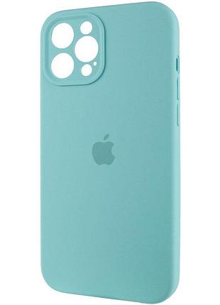 Чехол silicone case full camera protective (aa) для apple iphone 12 pro (6.1") бирюзовый / marine green 4