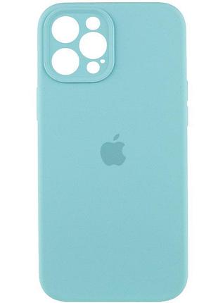Чехол silicone case full camera protective (aa) для apple iphone 12 pro max (6.7") бирюзовый / marine green 2