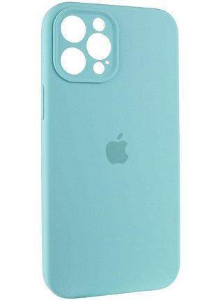 Чехол silicone case full camera protective (aa) для apple iphone 12 pro max (6.7") бирюзовый / marine green 3