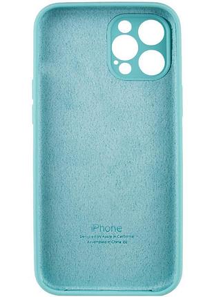 Чехол silicone case full camera protective (aa) для apple iphone 12 pro max (6.7") бирюзовый / marine green 5