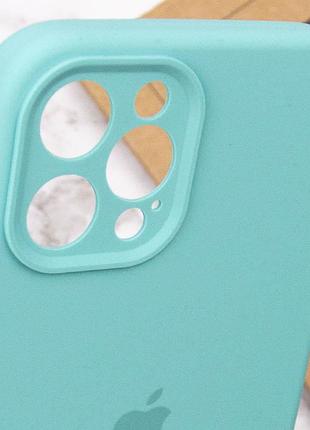 Чехол silicone case full camera protective (aa) для apple iphone 12 pro max (6.7") бирюзовый / marine green 7
