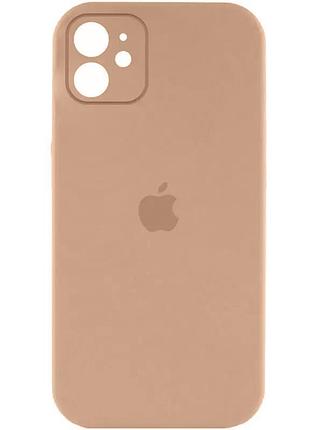 Чехол silicone case full camera protective (aa) для apple iphone 12 (6.1") бежевый / desert gold