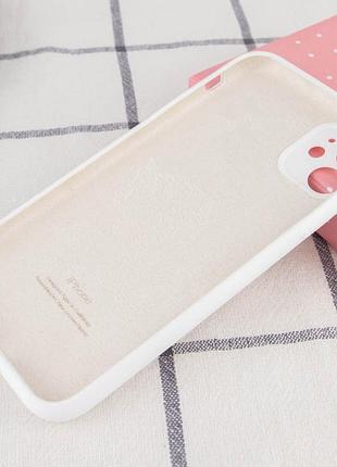 Чехол silicone case full camera protective (aa) для apple iphone 12 (6.1") белый / white