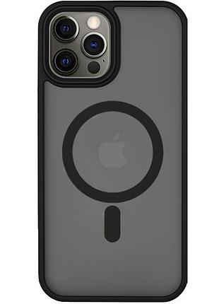 Tpu+pc чехол metal buttons with magsafe для apple iphone 14 pro max (6.7") черный