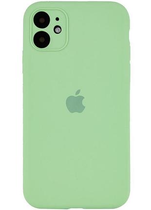 Чехол silicone case full camera protective (aa) для apple iphone 12 (6.1") мятный / mint 2