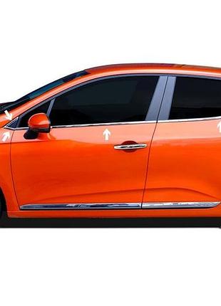 Нижние молдинги окон нержавейка (8 шт) для renault clio v 2019- гг