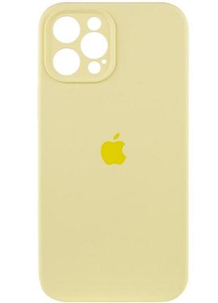 Чехол silicone case full camera protective (aa) для apple iphone 12 pro (6.1") желтый / mellow yellow 2