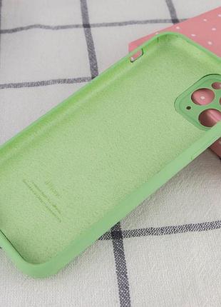 Чехол silicone case full camera protective (aa) для apple iphone 12 pro (6.1") мятный / mint
