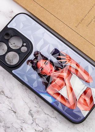 Tpu+pc чохол prisma ladies для apple iphone 14 pro (6.1") black in white