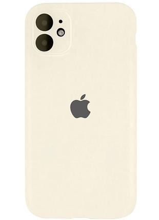 Чехол silicone case full camera protective (aa) для apple iphone 12 (6.1") бежевый / antique white