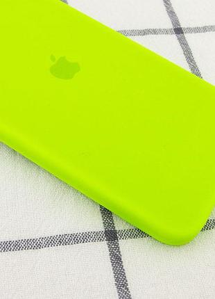 Чехол silicone case square full camera protective (aa) для apple iphone 11 pro (5.8") салатовый / neon green 2