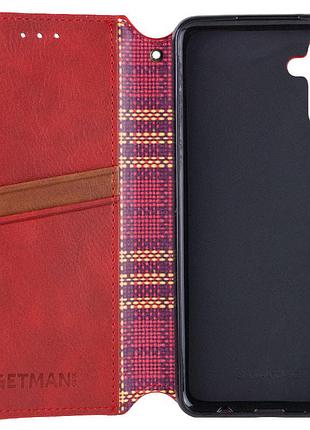 Кожаный чехол-книжка getman cubic (pu) для samsung galaxy m54 5g красный