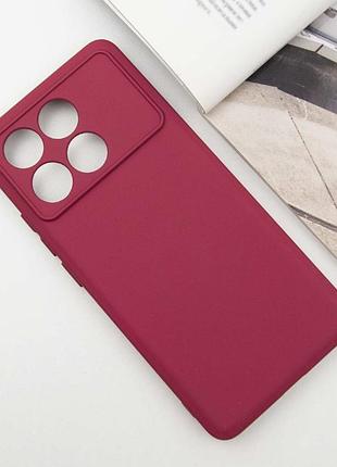 Чехол tpu getman liquid silk full camera для xiaomi poco x6 pro бордовый / marsala