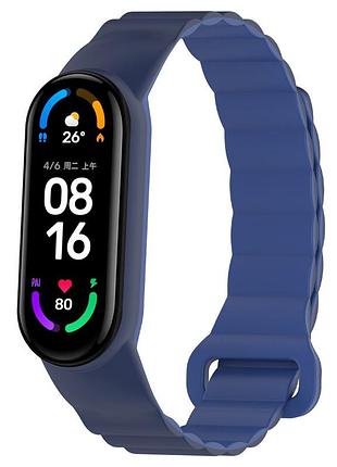 Ремешок dual-color magnetic для xiaomi mi band 7/6/5/4/3 navy blue / blue