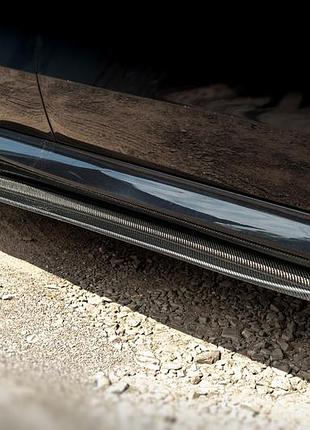 Накладки на пороги carbon v3 (натуральный карбон) для bmw x5 g05 2019- гг