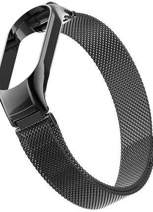 Ремешок milanese loop design для xiaomi mi band 5/6 черный