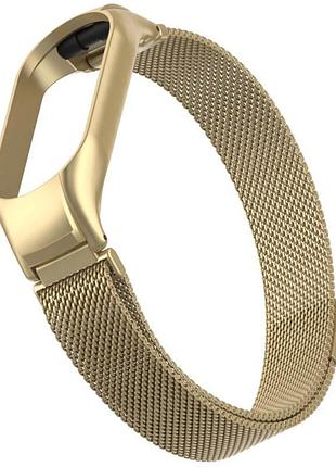 Ремешок milanese loop design для xiaomi mi band 5/6 vintage gold
