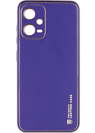 Шкіряний чохол xshield для xiaomi poco x5 5g / redmi note 12 5g фіолетовий / ultra violet